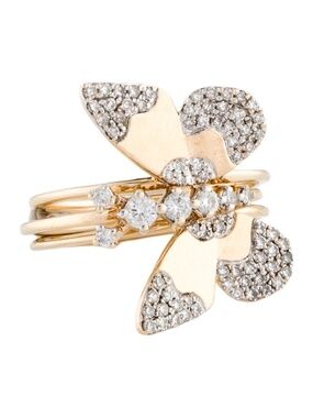 Adina Reyter Enchanted Large Diamond 14K Gold Butterfly Ring